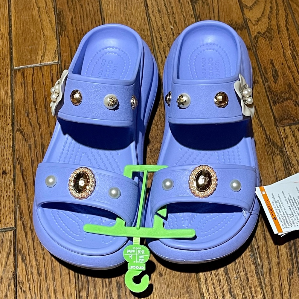 Classic Crush Style Crocs - Platform Slides/Sanda… - image 3